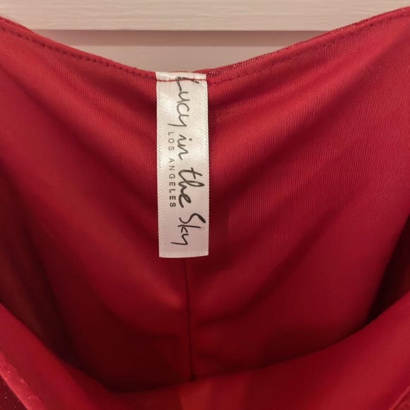 A shiny red dress perfect for a night out brand: Lucy in the sky Size Small - Picture 3 of 3